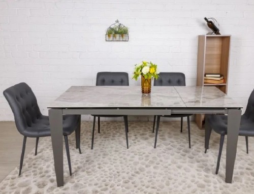 ​Стол обеденный Nicolas ALTA Керамика серый глянец 120 (50) * 80 * 76